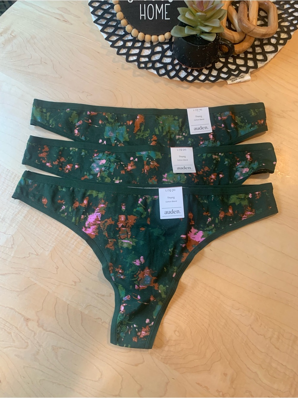 3 pair Auden thong underwear size Large